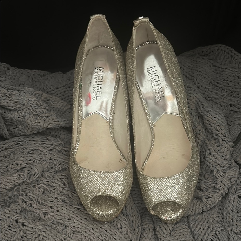 Michael Kors Gold Peep-Toe Women's Shoes